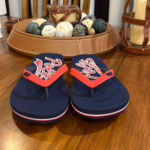Polo Ralph Lauren Whitlebury Script flip flops thongs sandals shoes Mens Size 15 - Picture 5 of 14